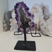 Load image into Gallery viewer, Amethyst Stalactite Slice with stand
