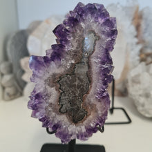 Load image into Gallery viewer, Amethyst Stalactite Slice with stand
