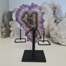 Load image into Gallery viewer, Amethyst Stalactite Slice with stand
