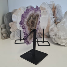 Load image into Gallery viewer, Amethyst Stalactite Slice with stand
