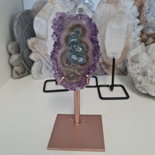 Load image into Gallery viewer, Amethyst Stalactite Slice with stand
