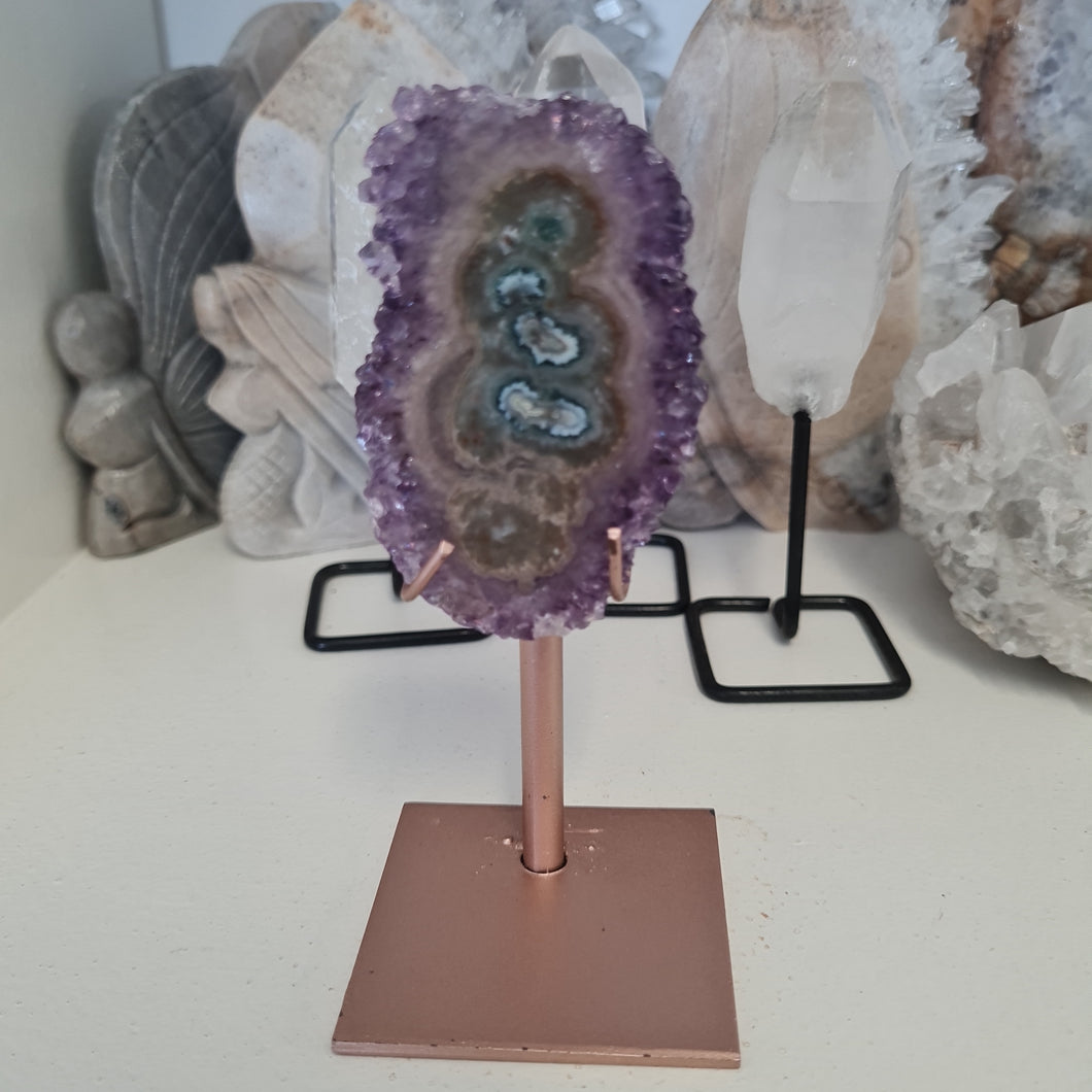Amethyst Stalactite Slice with stand