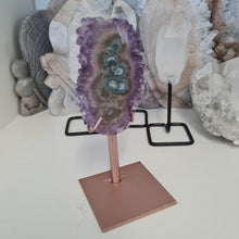 Load image into Gallery viewer, Amethyst Stalactite Slice with stand
