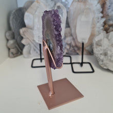Load image into Gallery viewer, Amethyst Stalactite Slice with stand
