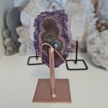 Load image into Gallery viewer, Amethyst Stalactite Slice with stand
