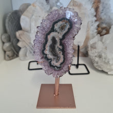 Load image into Gallery viewer, Amethyst Stalactite Slice with stand
