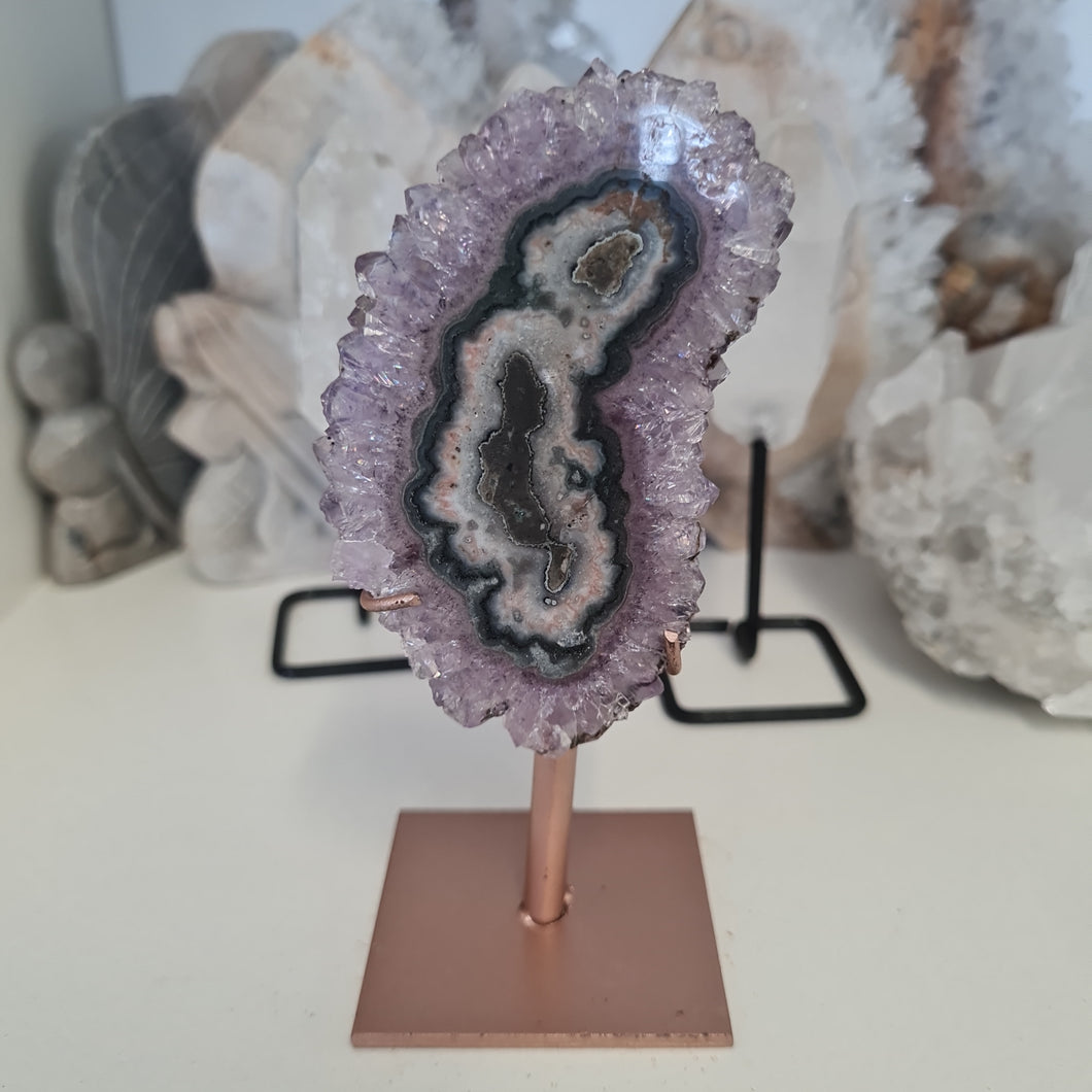Amethyst Stalactite Slice with stand