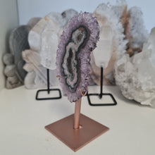 Load image into Gallery viewer, Amethyst Stalactite Slice with stand
