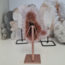 Load image into Gallery viewer, White Agate Stalactite Slice with stand
