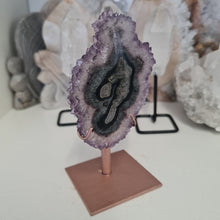 Load image into Gallery viewer, Amethyst Stalactite Slice with stand
