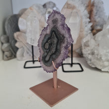 Load image into Gallery viewer, Amethyst Stalactite Slice with stand
