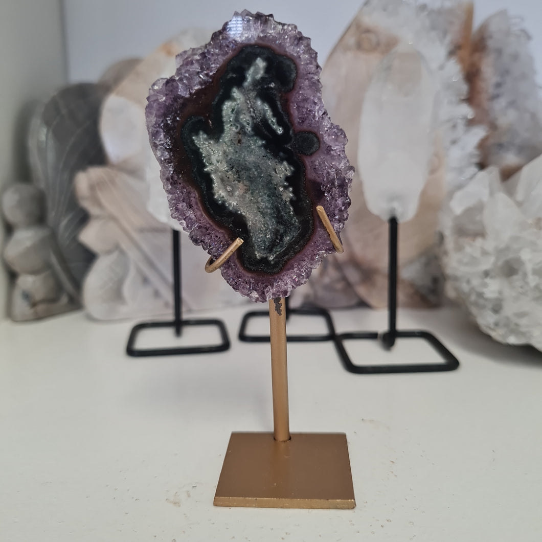 Amethyst Stalactite Slice with stand