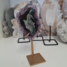 Load image into Gallery viewer, Amethyst Stalactite Slice with stand

