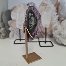 Load image into Gallery viewer, Amethyst Stalactite Slice with stand
