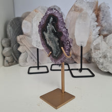 Load image into Gallery viewer, Amethyst Stalactite Slice with stand

