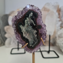 Load image into Gallery viewer, Amethyst Stalactite Slice with stand
