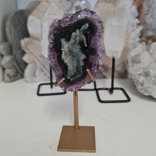 Load image into Gallery viewer, Amethyst Stalactite Slice with stand
