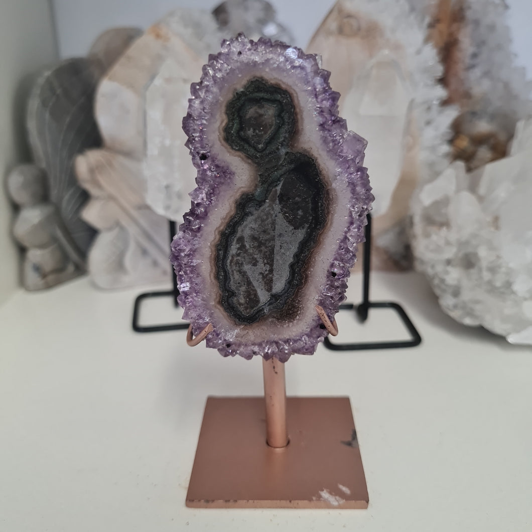 Amethyst Stalactite Slice with stand