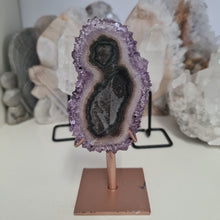 Load image into Gallery viewer, Amethyst Stalactite Slice with stand
