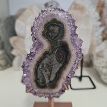 Load image into Gallery viewer, Amethyst Stalactite Slice with stand
