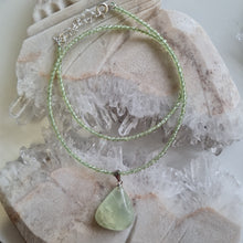 Load image into Gallery viewer, Prehnite Teardrop Bead Necklace
