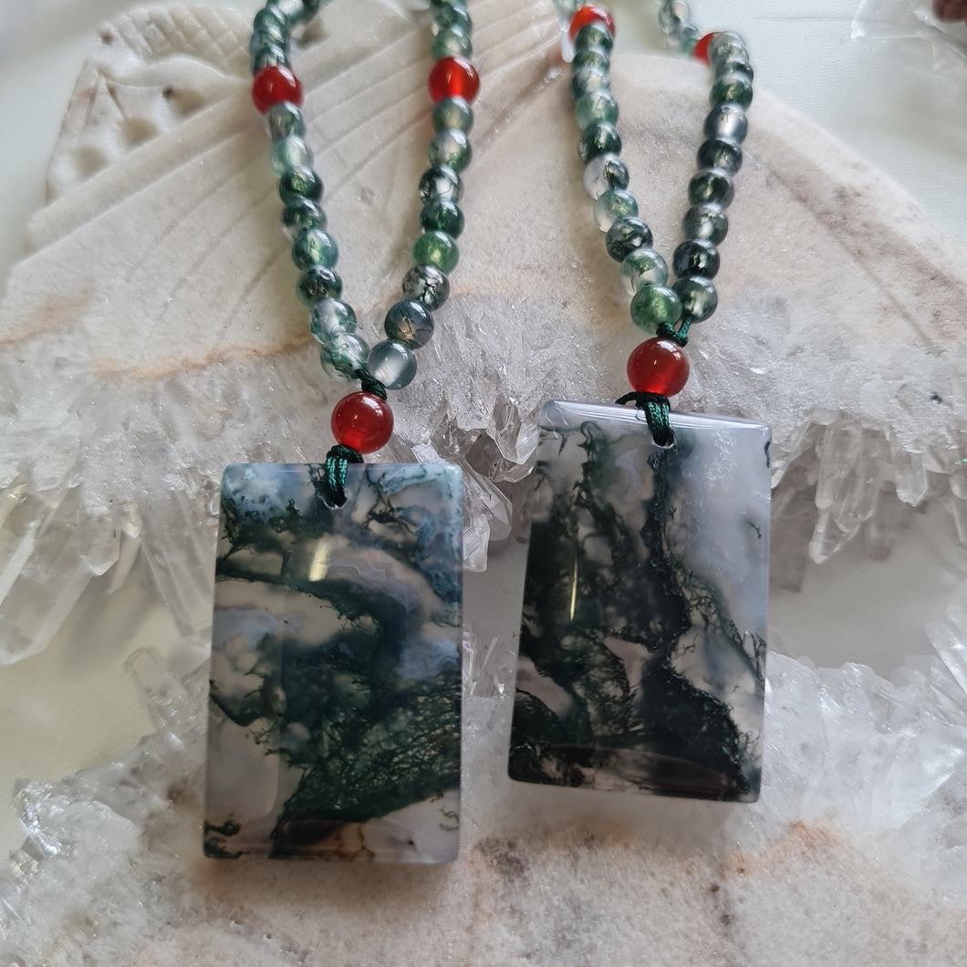 Moss Agate Bead Necklace