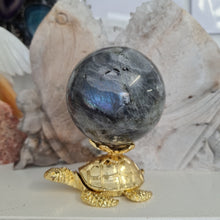 Load image into Gallery viewer, Turtle Sphere Stand -- Gold
