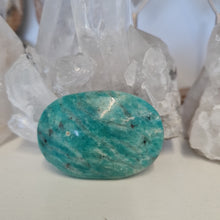 Load image into Gallery viewer, Amazonite and Smoky Quartz Palmstone
