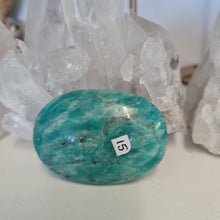 Load image into Gallery viewer, Amazonite and Smoky Quartz Palmstone
