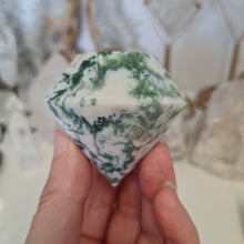 Load image into Gallery viewer, Moss Agate Faceted Diamond
