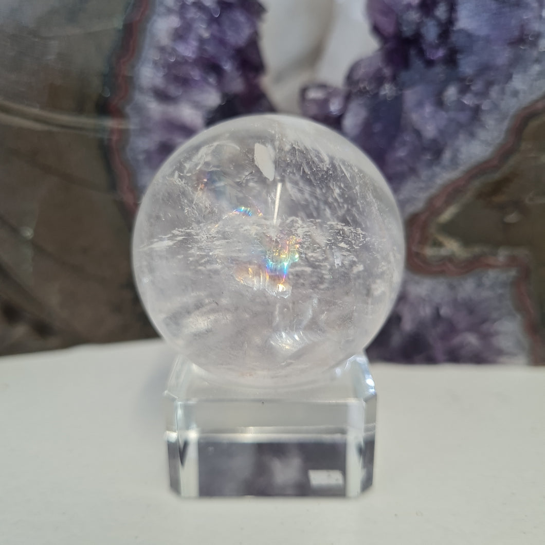Clear Quartz Sphere - Rainbows