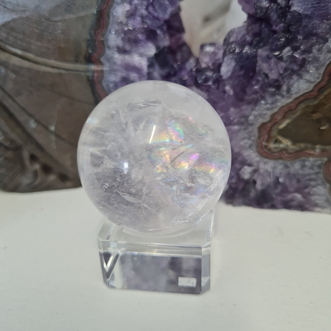 Clear Quartz Sphere - Rainbows