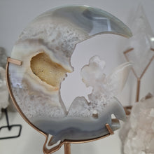 Load image into Gallery viewer, Druzy Agate Crescent Moon Fairy on Stand
