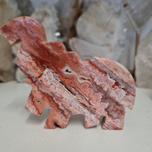 Load image into Gallery viewer, Pink Crazy Lace Agate Elephant
