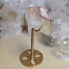 Load image into Gallery viewer, Pink Amethyst X Flower Agate Heart on Stand
