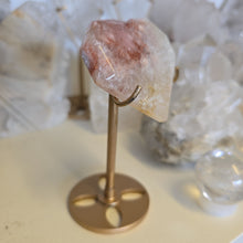 Load image into Gallery viewer, Pink Amethyst X Flower Agate Heart on Stand
