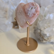 Load image into Gallery viewer, Pink Amethyst X Flower Agate Heart on Stand
