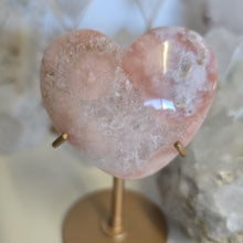 Load image into Gallery viewer, Pink Amethyst X Flower Agate Heart on Stand
