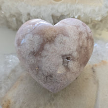 Load image into Gallery viewer, Pink Amethyst X Flower Agate Heart
