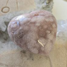 Load image into Gallery viewer, Pink Amethyst X Flower Agate Heart

