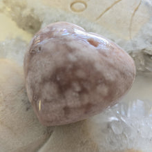 Load image into Gallery viewer, Pink Amethyst X Flower Agate Heart
