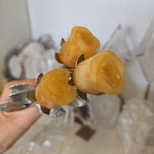 Load image into Gallery viewer, Orange Calcite Rosebud with Stem - Small
