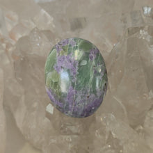 Load image into Gallery viewer, Serpentine Fluorite &#39;Bolivianite&#39; Palmstone - A Grade
