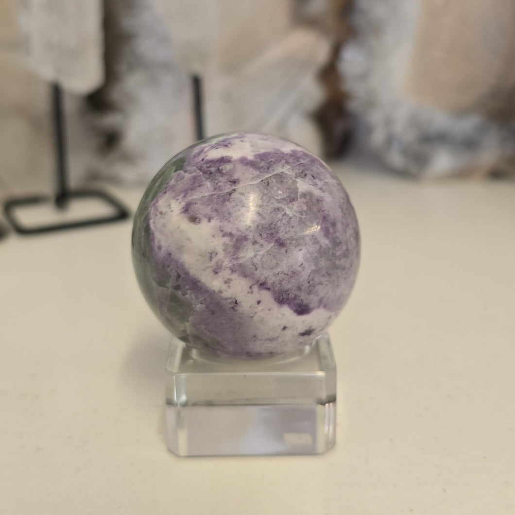 Serpentine Fluorite 'Bolivianite' Sphere - A Grade