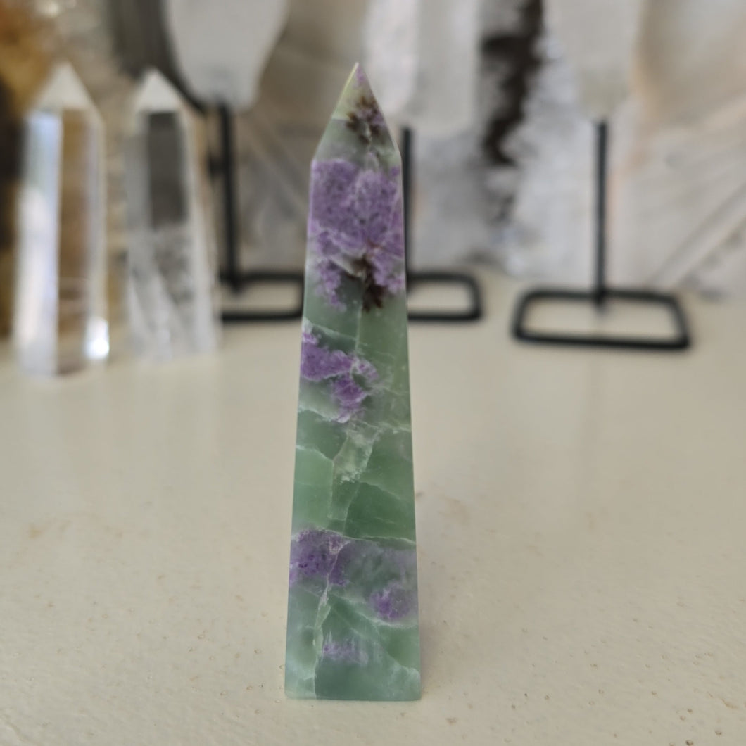 Serpentine Fluorite 'Bolivianite' Tower - A Grade