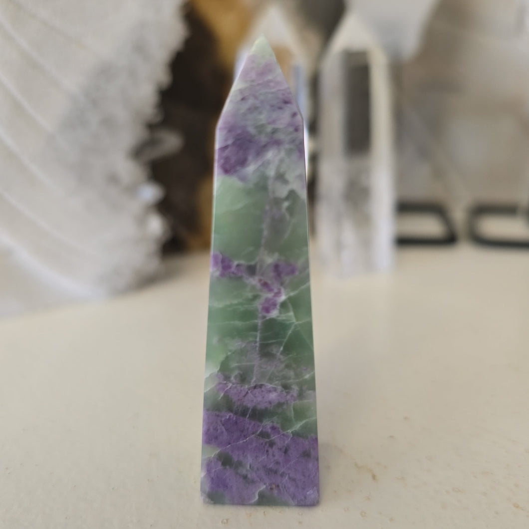 Serpentine Fluorite 'Bolivianite' Tower - A Grade
