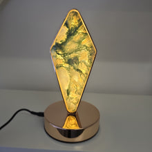 Load image into Gallery viewer, Moss Agate Diamond Lamp
