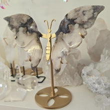 Load image into Gallery viewer, Black Flower Agate Butterfly Wings
