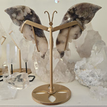 Load image into Gallery viewer, Black Flower Agate Butterfly Wings
