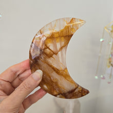 Load image into Gallery viewer, Golden Healer Quartz Crescent Moon with Stand
